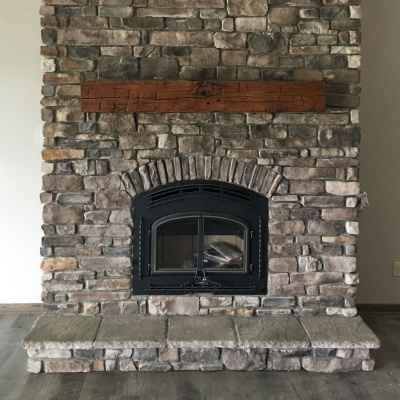 Fireplace and mantel - Bellville Home Construction
